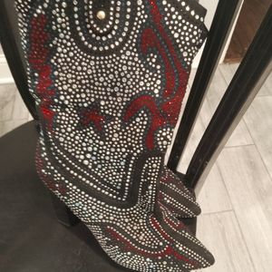 Fall cowgirl rhinestone boots